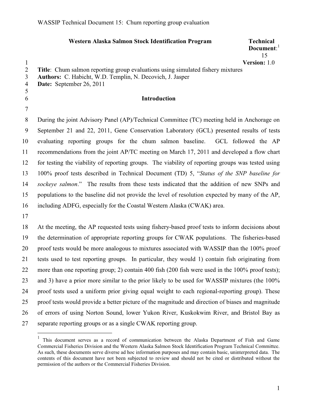 Western Alaska Salmon Stock Identification Program