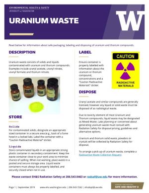 Uranium Waste Focus Sheet