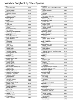 Voicebox Songbook by Title - Spanish