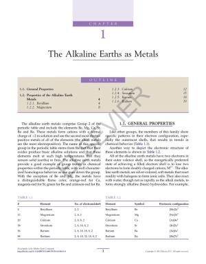The Alkaline Earths As Metals