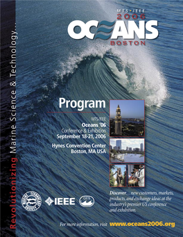 Program for More Information, Visit Conference & Exhibition Boston, MA USA Oceans ’06 MTS/IEEE