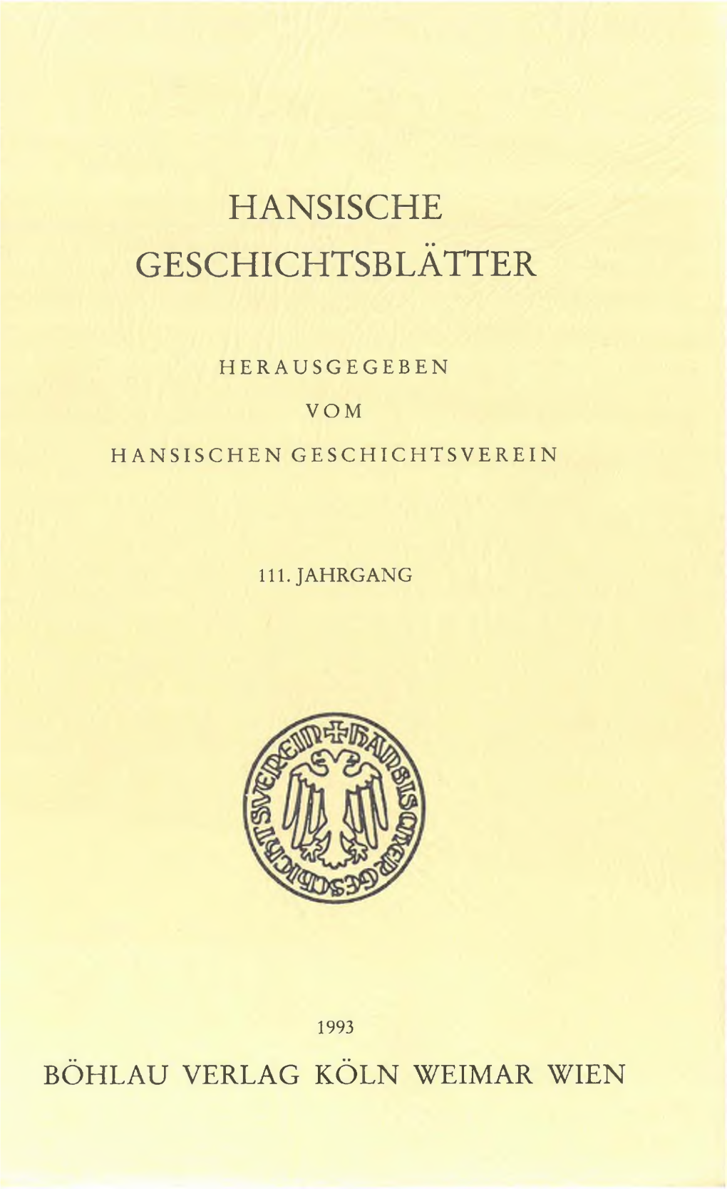 Hansische Geschichtsblätter