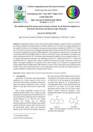 The Amidine Formed by Tacrine and Saccharin Revisited: an Ab Initio Investigation of Structural, Electronic and Spectroscopic Properties