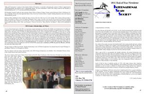 2011 ISS Newsletter