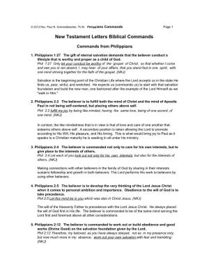 New Testament Letters Biblical Commands
