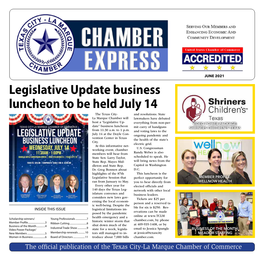 Legislative Update Business Luncheon to Be Held July 14 the Texas City- and Resolutions