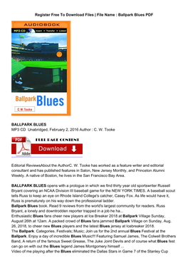 [W4J]= Libro Free Ballpark Blues
