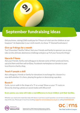 September Fundraising Ideas