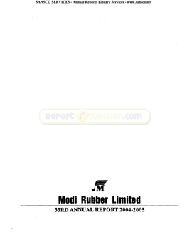 Modi Rubber Limited 33RD ANNUAL REPORT 2004-2005