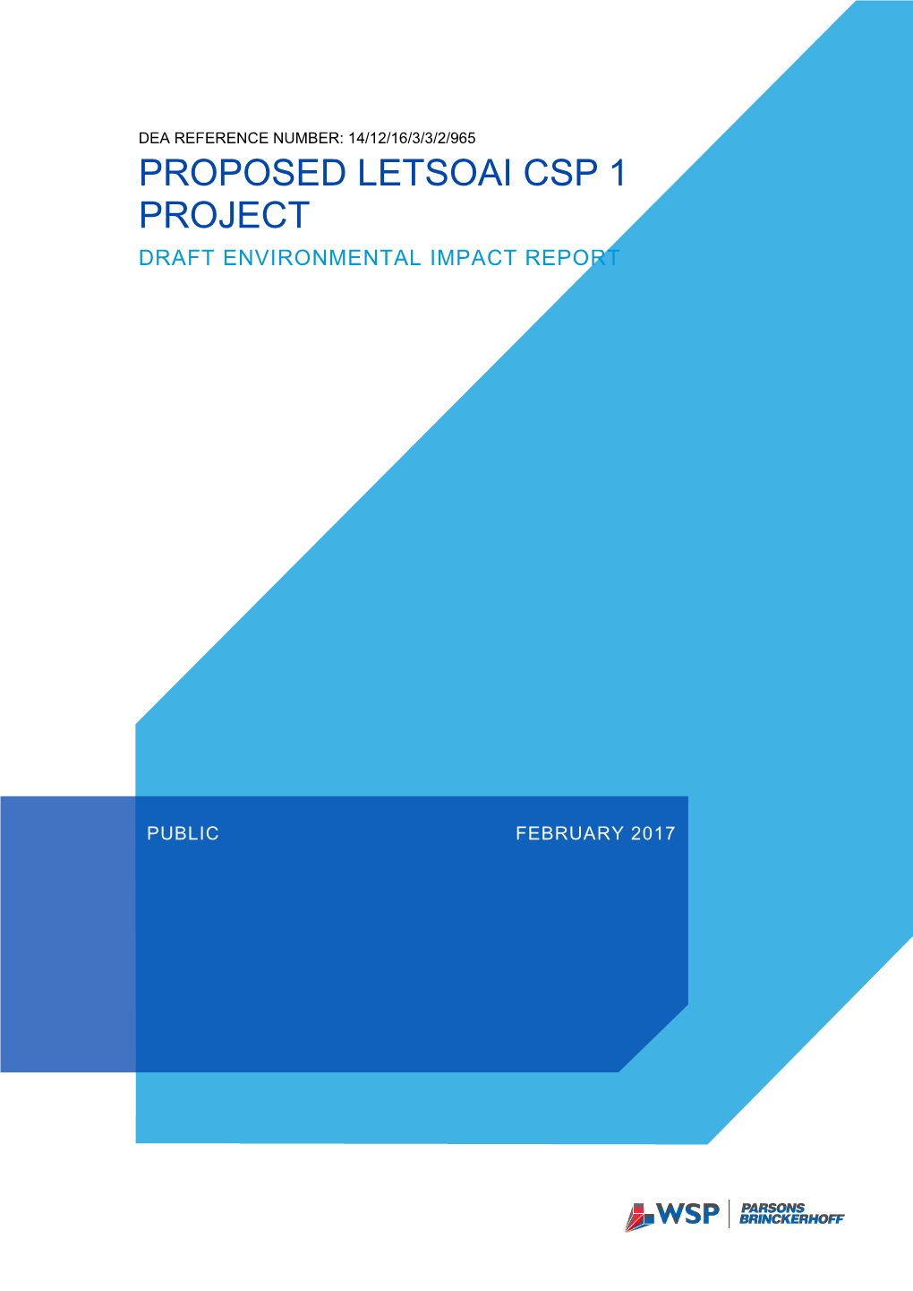 Proposed Letsoai Csp 1 Project Draft Environmental Impact Report