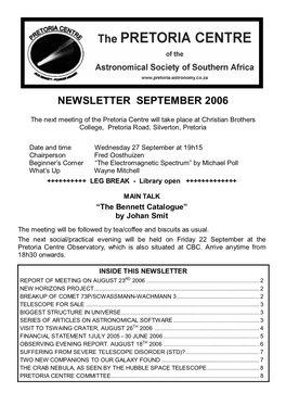 September 2006 Newsletter Page 1