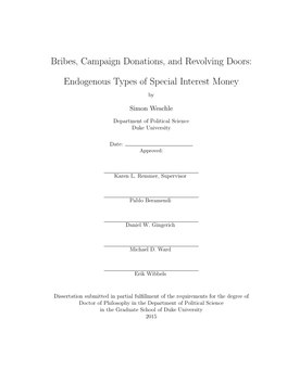Bribes, Campaign Donations, and Revolving Doors