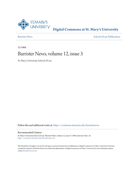 Barrister News, Volume 12, Issue 3 St