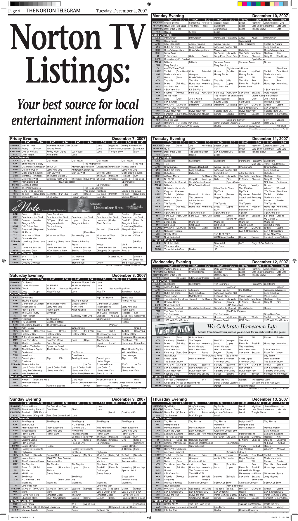 06 12-4 TV Guide.Indd 1 12/4/07 7:12:21 AM