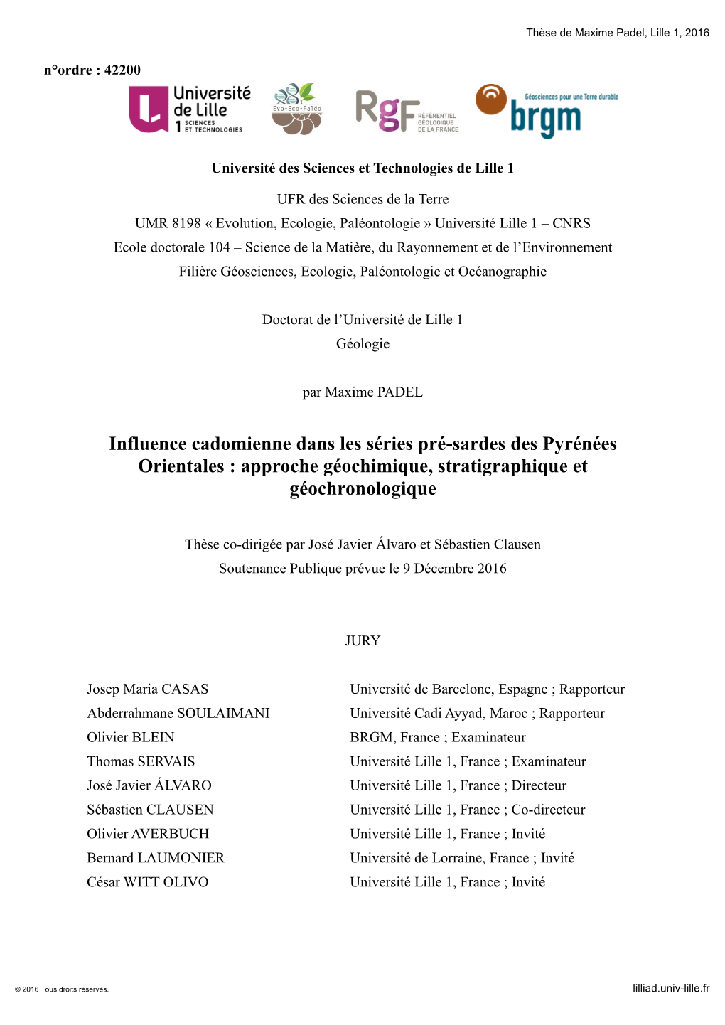 Influence Cadomienne Dans Les Séries Pré-Sardes Des Pyrénées Orientales : Approche Géochimique, Stratigraphique Et Géochronologique