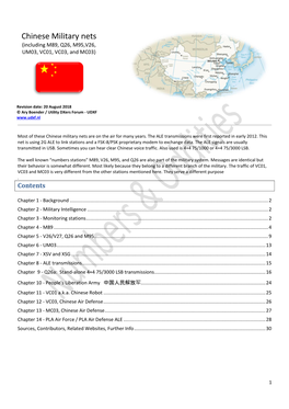 Chinese Military Nets (Including M89, Q26, M95,V26, UM03, VC01, VC03, and MC03)