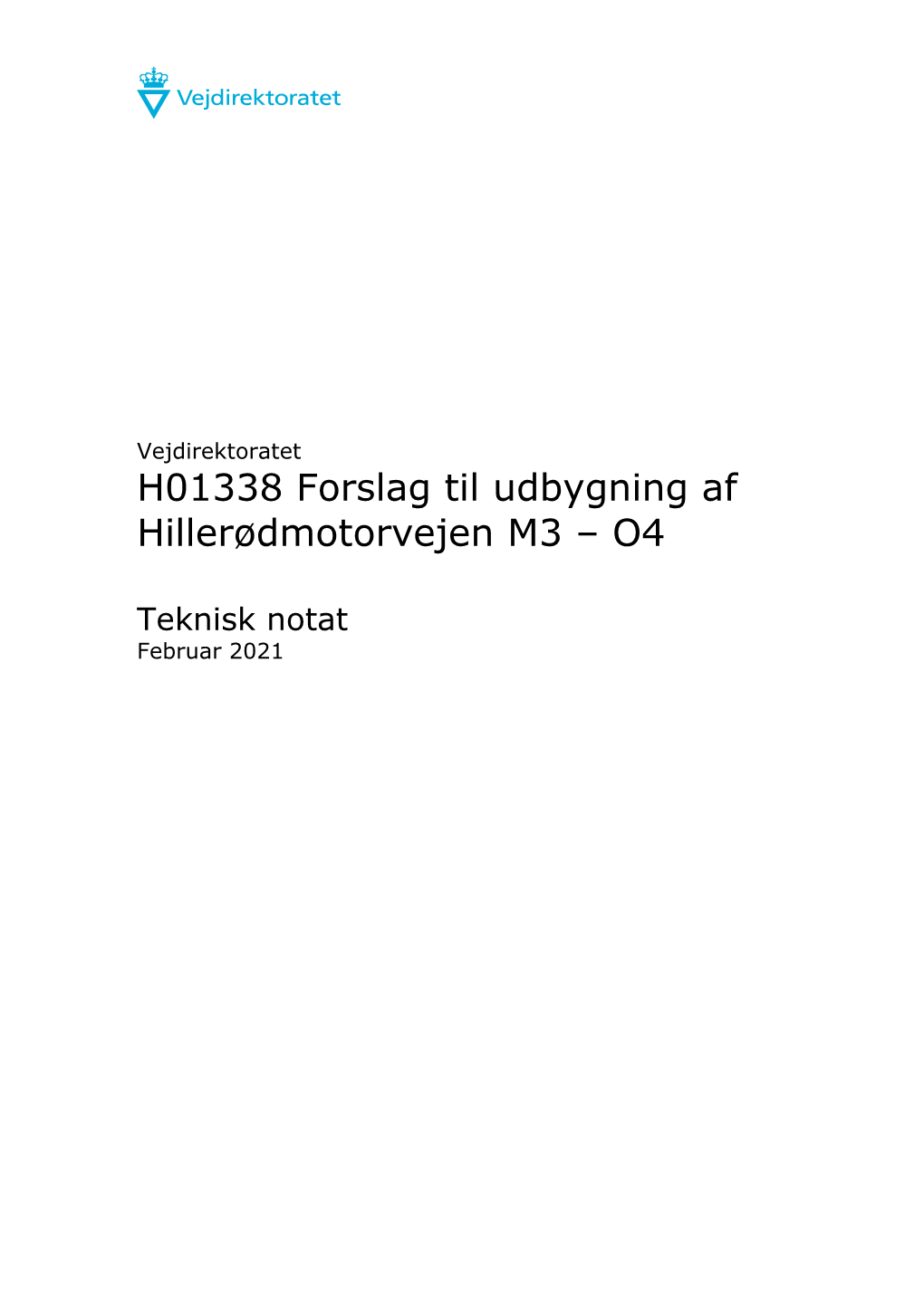 H01338 Forslag Til Udbygning Af Hillerødmotorvejen M3 – O4