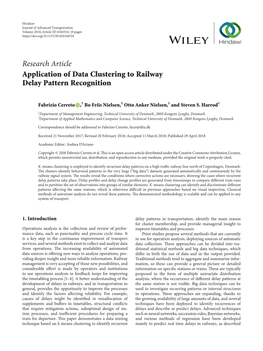 Application of Data Clustering to Railway Delay Pattern Recognition