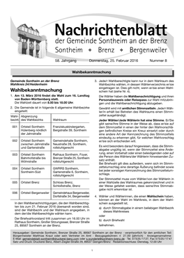 Nachrichtenblatt Sontheim - KW 8-2016 Umbruch.Qxp 24.02.16 14:29 Seite 1