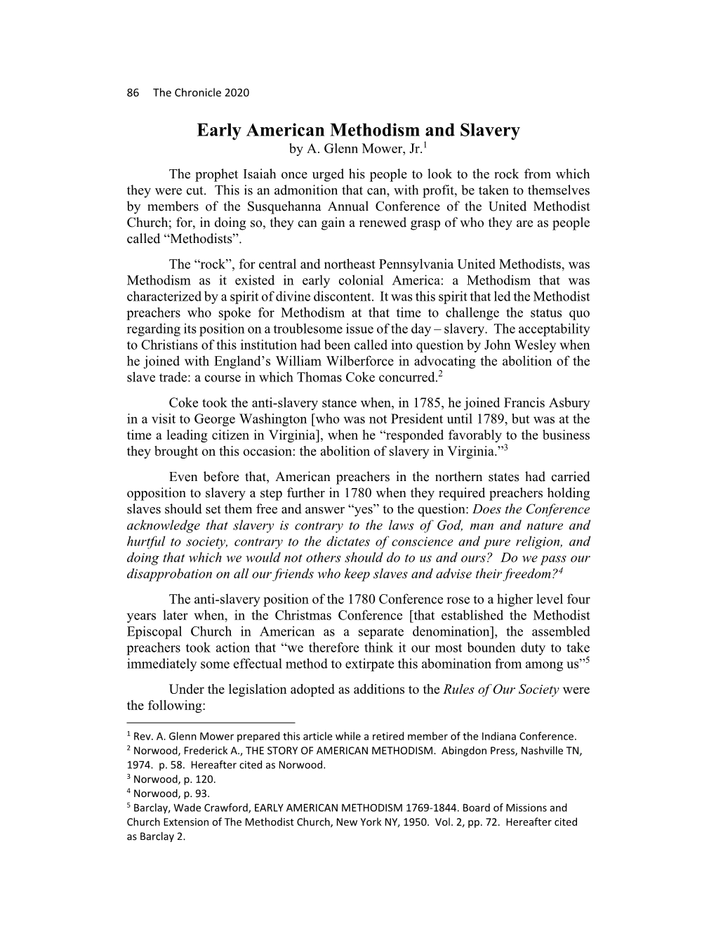 Early American Methodism and Slavery by A