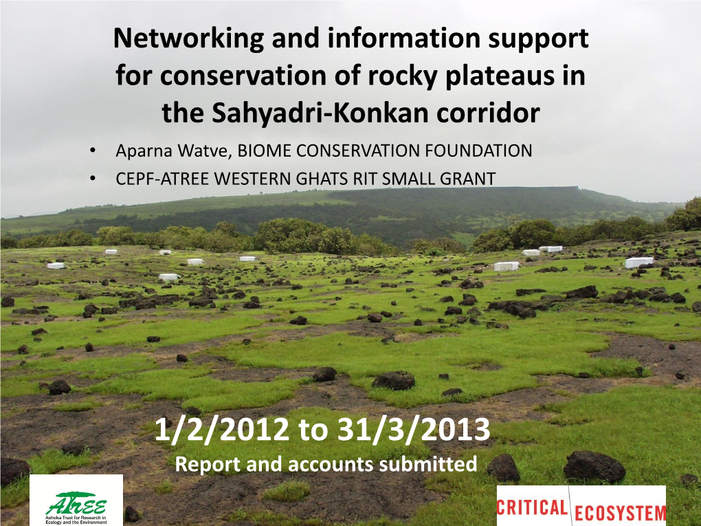 Networking and Information Support for Conservation of Rocky Plateaus In