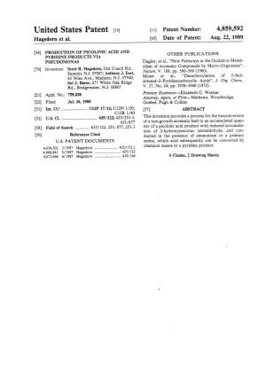 United States Patent (19) (11 Patent Number: 4859,592 Hagedorn Et Al