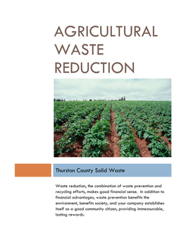 Agricultural Waste Reduction