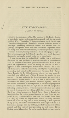 'Why Vegetarian'?