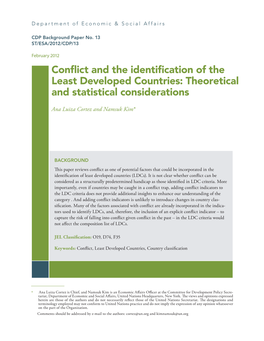 Conflict and the Identification of the Least Developed Countries: Theoretical and Statistical Considerations