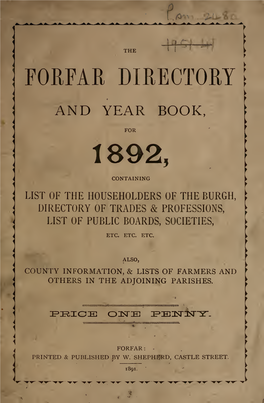 The Forfar Directory and Year Book