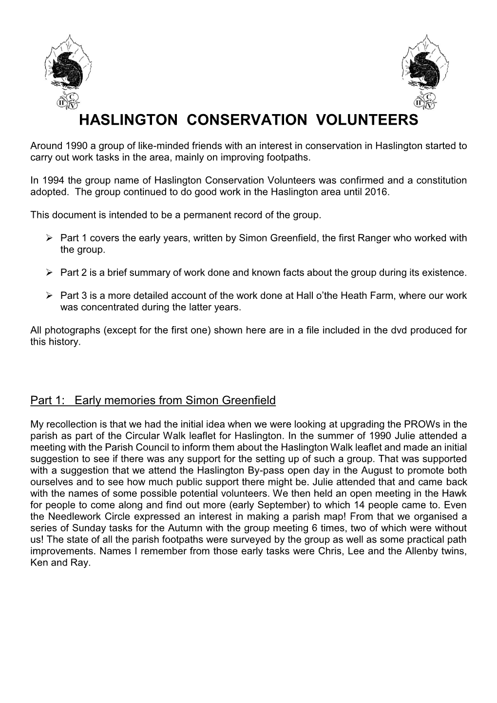 Haslington Conservation Volunteers