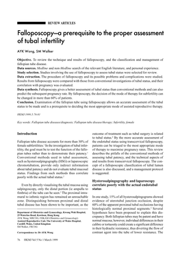 Falloposcopy--A Prerequisite to the Proper Assessment of Tubal Infertility