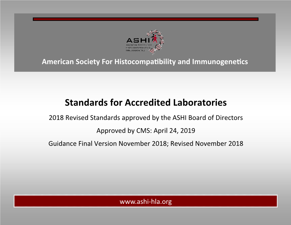Standards for Accredited Laboratories
