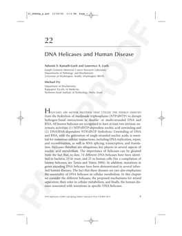 DNA Helicases and Human Disease