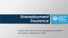 Weekly Claim Instructions for State Agency Sharedwork