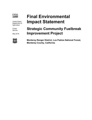 Strategic Community Fuelbreak Improvement Project Final Environmental Impact Statement