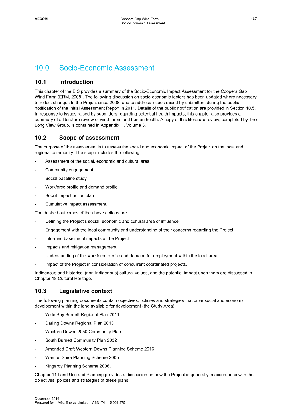 Socio-Economic Assessment