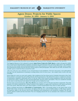 Agnes Denes: Projects for Public Spaces October 16, 2003 - January 4, 2004