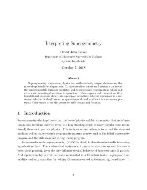 Interpreting Supersymmetry