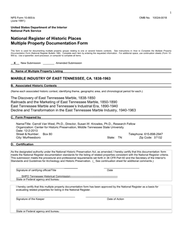 NPS Form 10-900-B OMB No