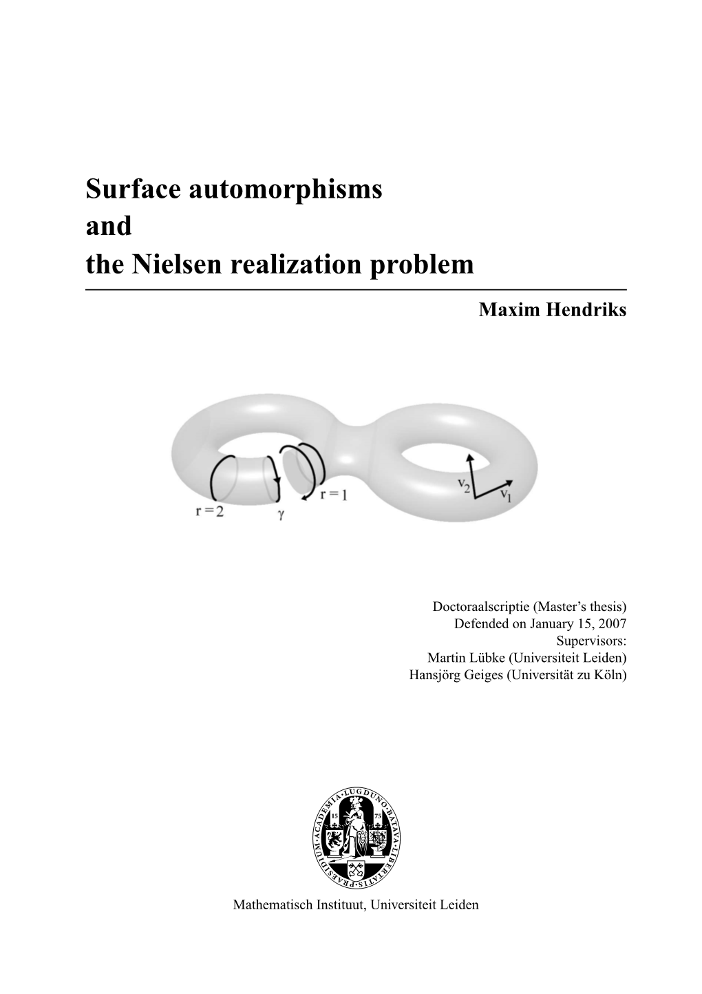 Surface Automorphisms and the Nielsen Realization Problem