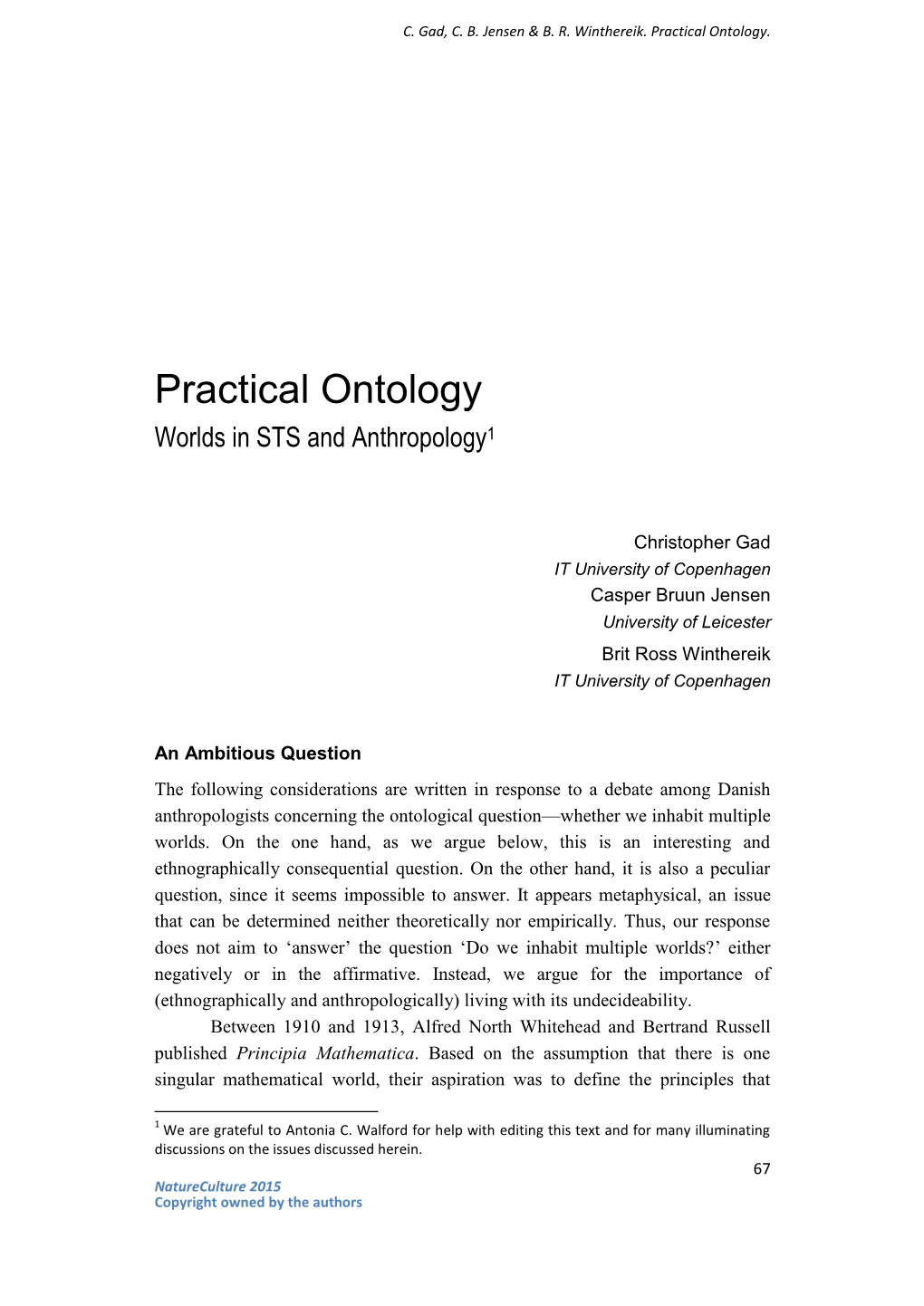Practical Ontology
