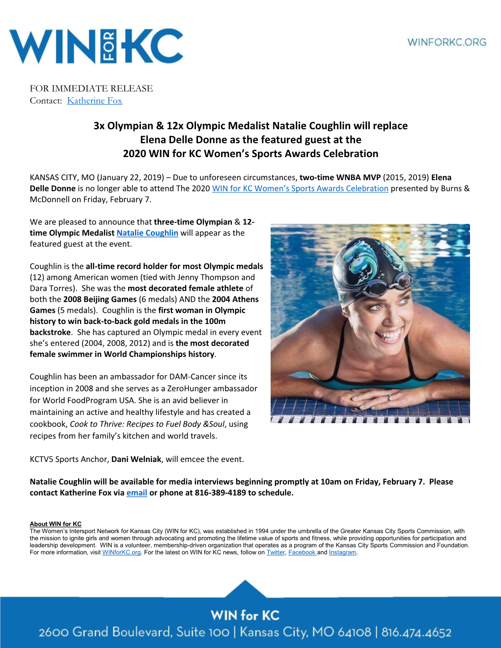 3X Olympian & 12X Olympic Medalist Natalie Coughlin Will Replace Elena