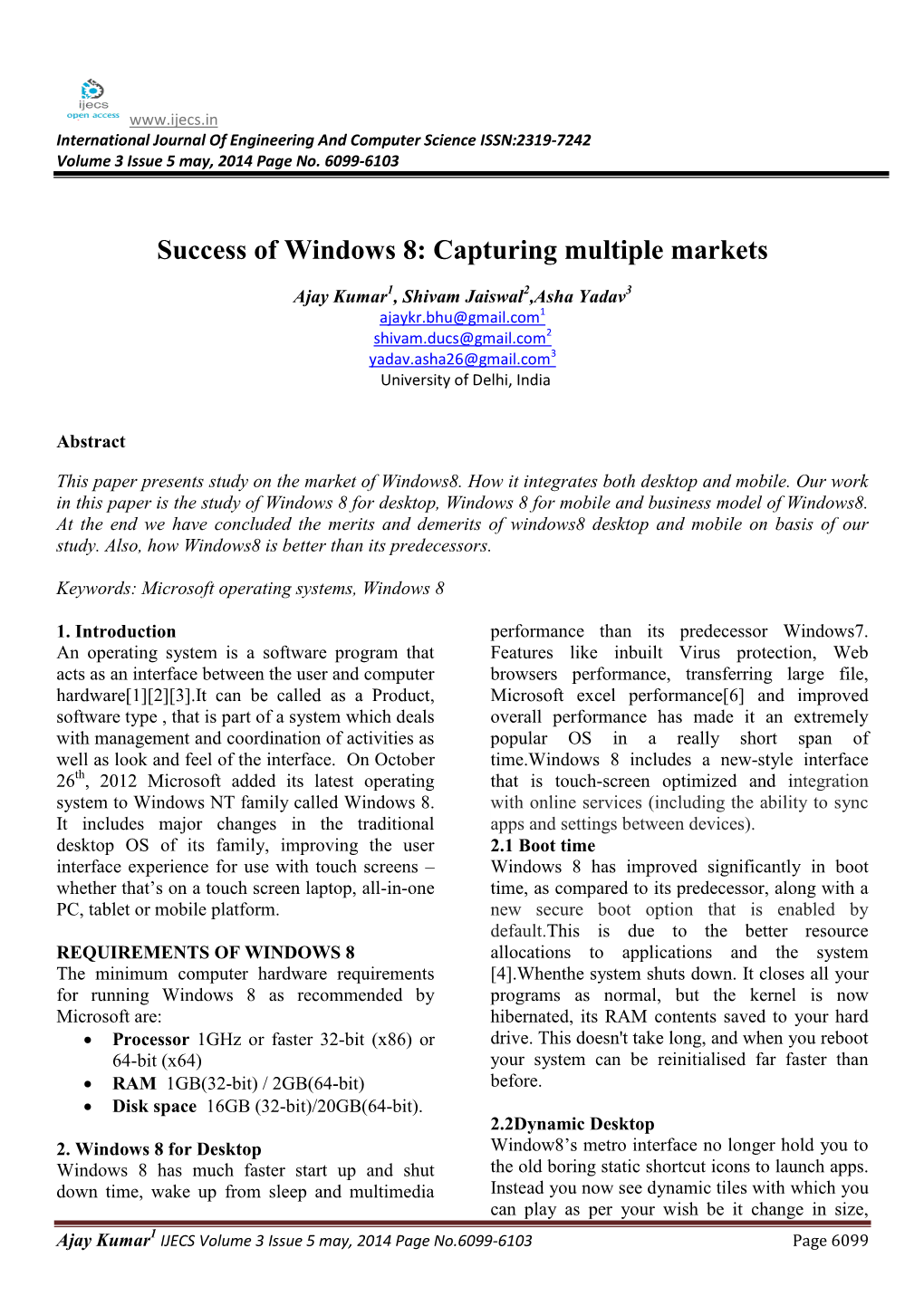 Success of Windows 8: Capturing Multiple Markets