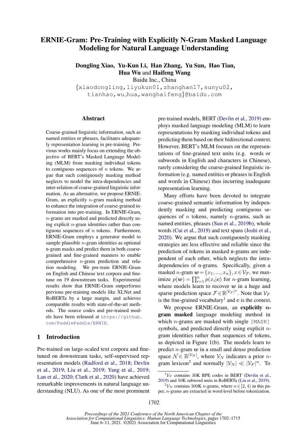 Pre-Training with Explicitly N-Gram Masked Language Modeling for Natural Language Understanding