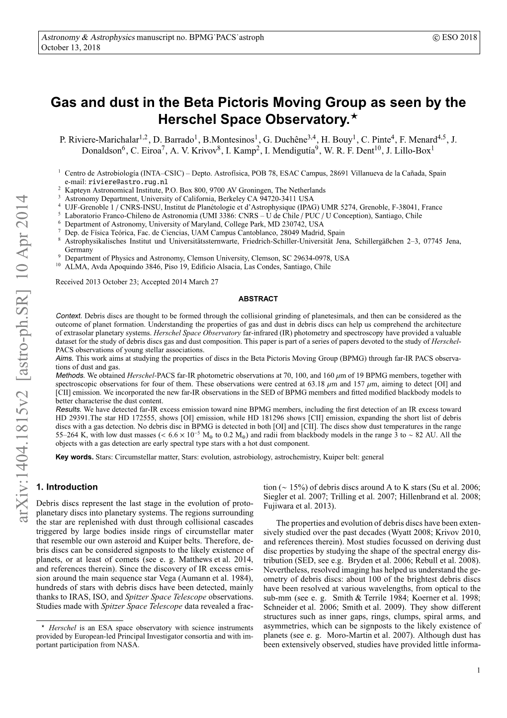 Gas and Dust in the Beta Pictoris Moving Group As Seen by the Herschel Space Observatory