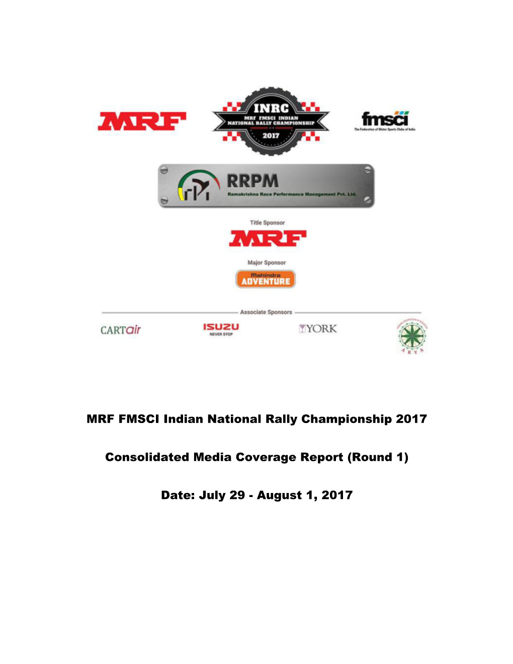 MRF FMSCI Indian National Rally Championship 2017 Consolidated