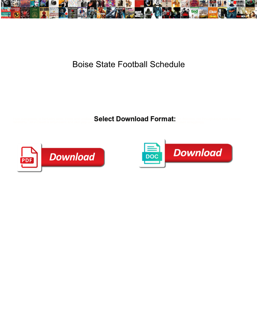 Boise State Football Schedule