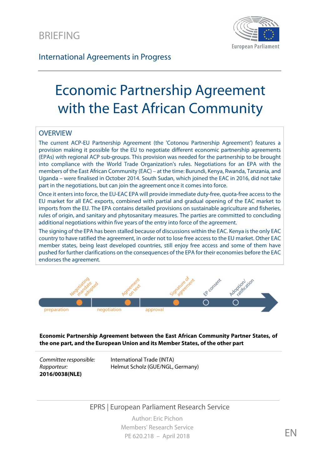 Economic Partnership Agreement with the East African Community