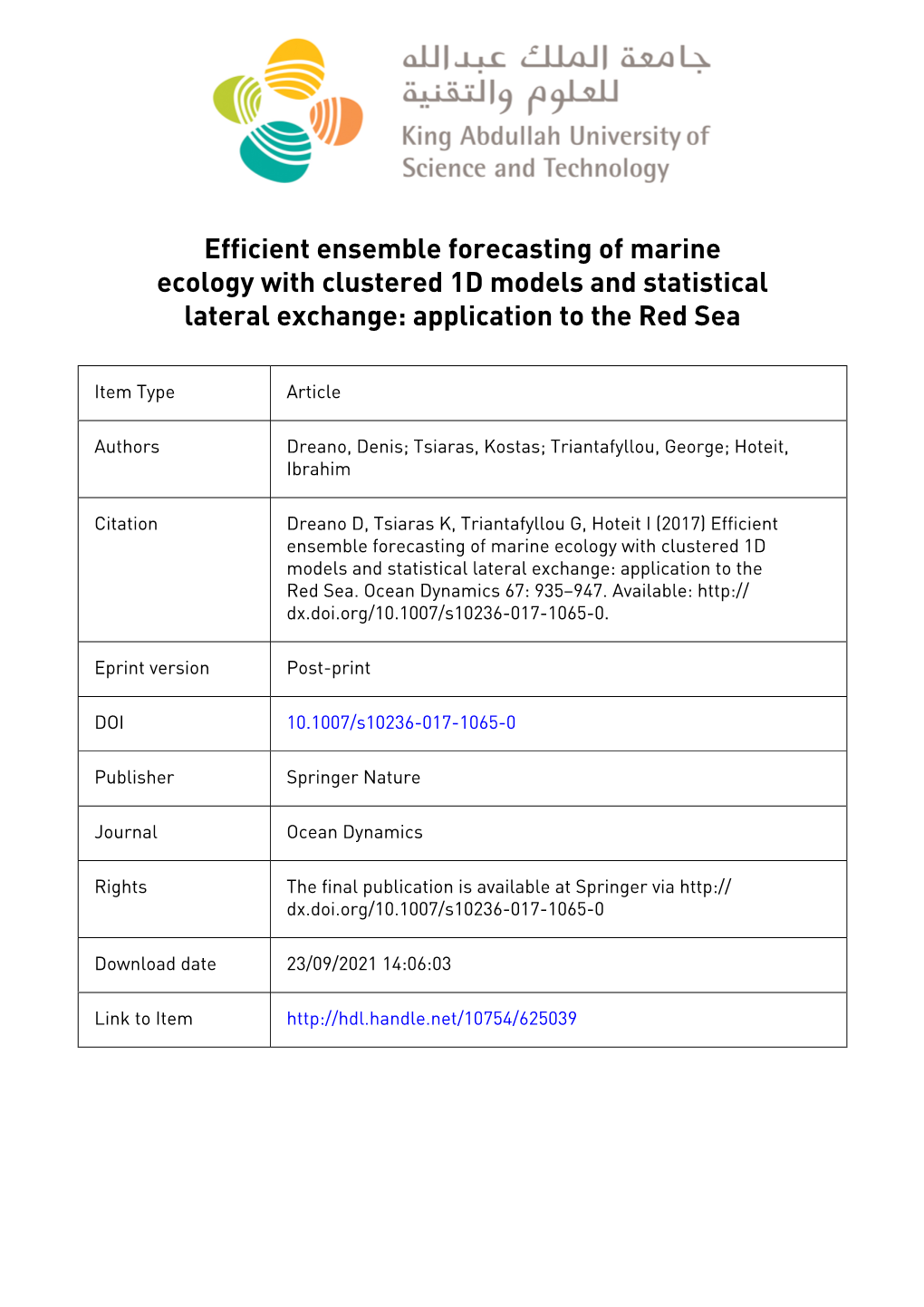 Efficient Ensemble Forecasting of Marine Ecology with Clustered 1D Models and Statistical Lateral Exchange: Application to the Red Sea